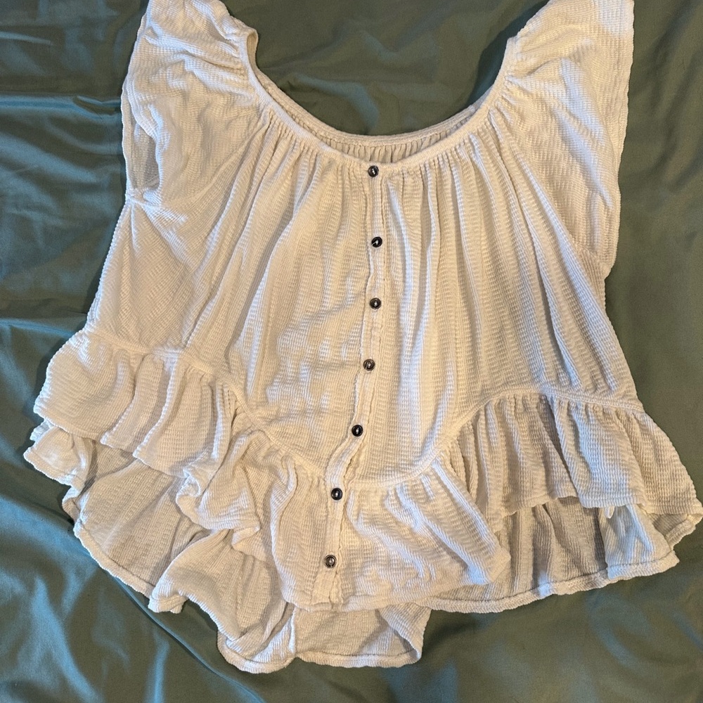 Urban outfitters ruffle white top